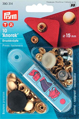 Prym Anorak - Botón metálico de presión, 15 mm, Color Azul