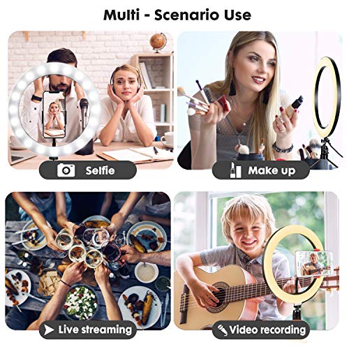 PTN Anillo Luz para Selfies con Soporte para Trípode y Soporte para Teléfono, Luz Círculo Arcoíris RGB 10"con 25 Modos RGB, Luz Anillo Cámara Regulable LED con 2 Controles Remotos 9 Niveles Brillo PTN Anillo Luz para Selfies con Soporte para Trípode y Soporte para Teléfono, Luz Círculo Arcoíris RGB 10"con 25 Modos RGB, Luz Anillo Cámara Regulable LED con 2 Controles Remotos 9 Niveles Brillo