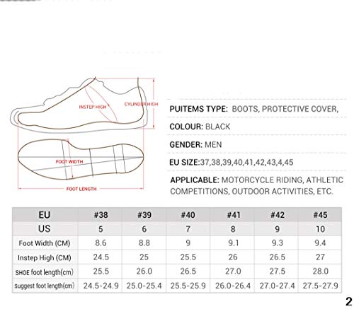 PU Cuir Martins Bottes Moto Racing Moto équitation Mi-mollet Chaussures Bottes motocyclette 603-Black 7