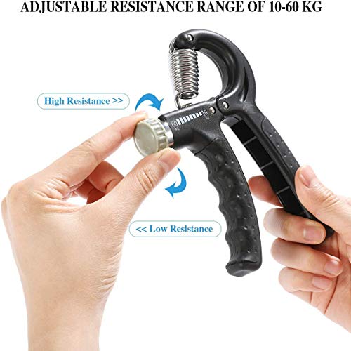Pubiao Agarre de Mano Fortalecedores Ajustables de Mano Resistencia (10-60 kg) Ejercicios Exprimidor Agarrador Fortalecedor de Dedos Unisex Adulto Pubiao Agarre de Mano Fortalecedores Ajustables de Mano Resistencia (10-60 kg) Ejercicios Exprimidor Agarrador Fortalecedor de Dedos Unisex Adulto