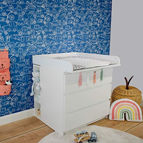PuckDaddy Cambiador Moritz – 80x78x10cm, accesorio para cambiador para cómodas de IKEA Malm, incl. montaje para pared PuckDaddy Cambiador Moritz – 80x78x10cm, accesorio para cambiador para cómodas de IKEA Malm, incl. montaje para pared
