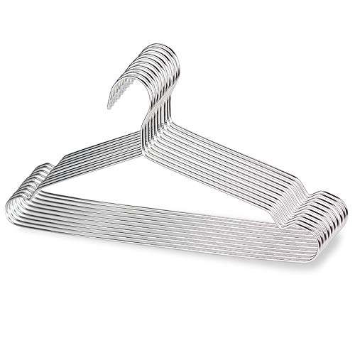 puersit Perchas de Acero Inoxidable 30 Piezas 17 Pulgadas un Conjunto Perchas de Alambre Metálico de Acero Inoxidable Resistentes. Perchas Metalicas, Prendas de Cocina, Perchas para Ropa (30)
