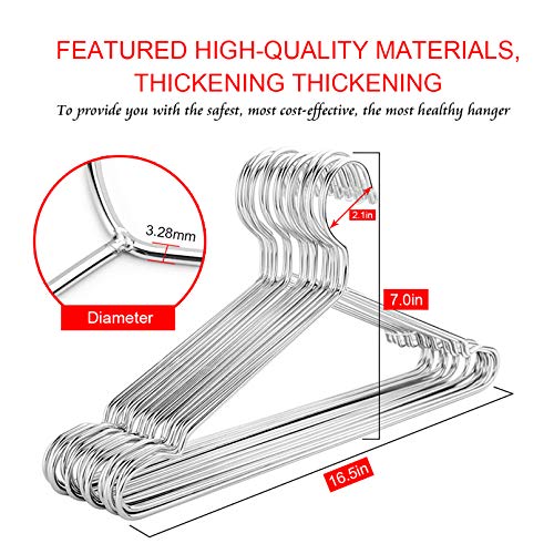 puersit Perchas de Acero Inoxidable 30 Piezas 17 Pulgadas un Conjunto Perchas de Alambre Metálico de Acero Inoxidable Resistentes. Perchas Metalicas, Prendas de Cocina, Perchas para Ropa (30)