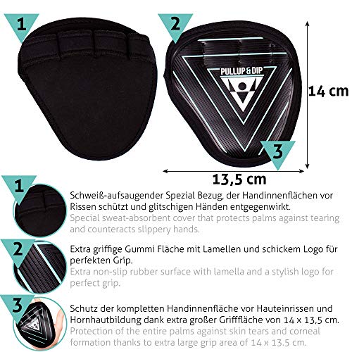 PULLUP & DIP Fitness Grip Pads, Guantes de Agarre Fitness, Musculación, 1 Par de Almohadillas de Agarre de Neopreno, Almohadillas de Entrenamiento como Alternativa a los Guantes de Entrenamiento PULLUP & DIP Fitness Grip Pads, Guantes de Agarre Fitness, Musculación, 1 Par de Almohadillas de Agarre de Neopreno, Almohadillas de Entrenamiento como Alternativa a los Guantes de Entrenamiento
