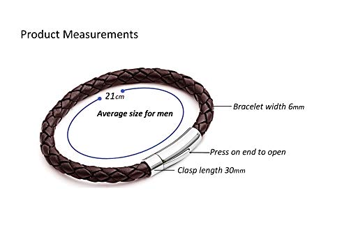 Pulsera de Cuero para Hombres · Pulsera Marrón Trenzada de 21 cm de Tribal Steel · Pulsera para Hombres con Cierre de Balancín de Acero Inoxidable · Regalo de Calidad para Hombres Pulsera de Cuero para Hombres · Pulsera Marrón Trenzada de 21 cm de Tribal Steel · Pulsera para Hombres con Cierre de Balancín de Acero Inoxidable · Regalo de Calidad para Hombres