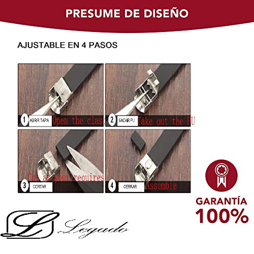 Pulsera hombre mujer Legado, en cuero pu y acero inoxidable, brazalete vikingo chico negra combinable con anillo pendiente collar colgante o tobillera muñequera tipo, personalizable (BLACK 19,5) Pulsera hombre mujer Legado, en cuero pu y acero inoxidable, brazalete vikingo chico negra combinable con anillo pendiente collar colgante o tobillera muñequera tipo, personalizable (BLACK 19,5)