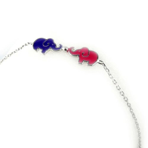 Pulsera infantil 'Eléphants'rosa púrpura.