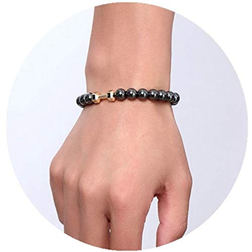 Pulsera magnética Unisex Hematite Stone Bangle para Bajar de Peso Que Adelgaza Cuidado Saludable Hombres Mujeres joyería