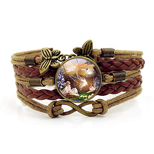 Pulsera Tejida,Arte De Ballet De Hadas De Cuerda Marrón,Pulsera De Piedras Preciosas De Tiempo De Múltiples Capas De Vidrio Tejido A Mano Joyas Combinadas Moda Para Mujer Joyas De Estilo Europ