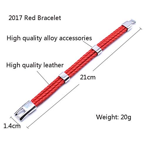 Pulseras Brazalete Joyería Hombre Joyería Unisex De Moda, Pulsera De Hilo Rojo, 3 Capas, Cuerda De Cuero Trenzada Hecha A Mano, Hombres, Mujeres, Correa De Mano, Pulsera con Dijes R8