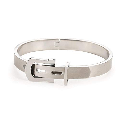 Pulseras Brazalete Joyería Mujer Hebilla De Cinturón Pulsera Pulsera Joyas para Hombre Pulsera De Plata Pulsera De Dama Regalo De Dama-Plata