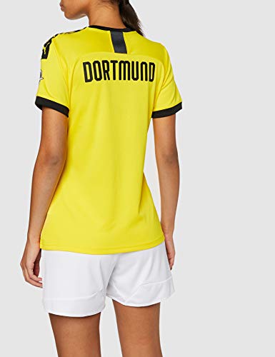 PUMA 1a Equipación 19/20 Borussia Dortmund Fútbol Femenino Replica con Evonik Opel Logo Maillot, Mujer, Cyber Yellow Black, S