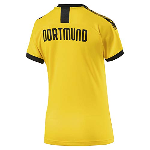 PUMA 1a Equipación 19/20 Borussia Dortmund Fútbol Femenino Replica con Evonik Opel Logo Maillot, Mujer, Cyber Yellow Black, S