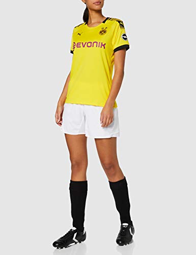 PUMA 1a Equipación 19/20 Borussia Dortmund Fútbol Femenino Replica con Evonik Opel Logo Maillot, Mujer, Cyber Yellow Black, S