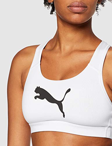 PUMA 4Keeps Bra M Sujetador Deportivo, Mujer, White Black Cat PUMA 4Keeps Bra M Sujetador Deportivo, Mujer, White Black Cat