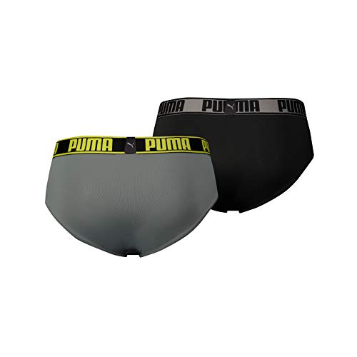 Puma Active Brief 2P Packed, Ropa Interior de Deporte para Hombre, Gris (Grey Yellow 319) Medium (Tallas De Fabricante: 020) (Pack de 2 Puma Active Brief 2P Packed, Ropa Interior de Deporte para Hombre, Gris (Grey Yellow 319) Medium (Tallas De Fabricante: 020) (Pack de 2