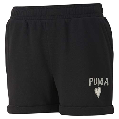 PUMA Alpha Shorts G Pantalones Cortos, Niñas, Black, 140