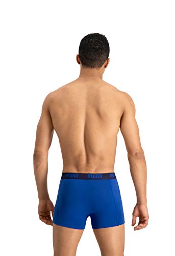 Puma Basic - Boxer para hombre, color Azul / Azul marino, talla Large, paquete de 2 Puma Basic - Boxer para hombre, color Azul / Azul marino, talla Large, paquete de 2