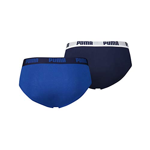 Puma Basic Brief 2P - Calzoncillos para hombre, color azul, talla L