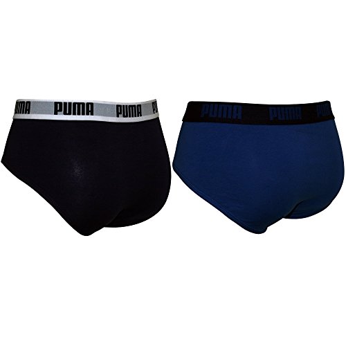 Puma Basic Brief 2P - Calzoncillos para hombre, color azul, talla L Puma Basic Brief 2P - Calzoncillos para hombre, color azul, talla L