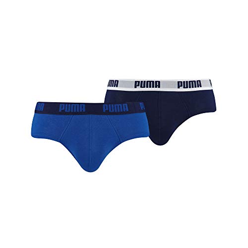 Puma Basic Brief 2P - Calzoncillos para hombre, color azul, talla L