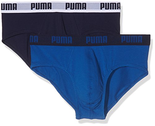 Puma Basic Brief 2P - Calzoncillos para hombre, color azul, talla L