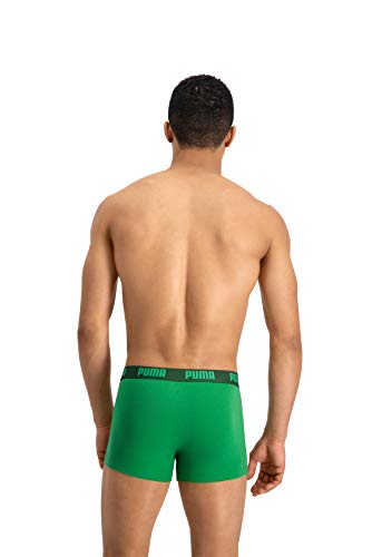 Puma Basic Trunk 2P, Boxer hombre (Pack de 2), Multicolor (Amazon Green/Grey), L
