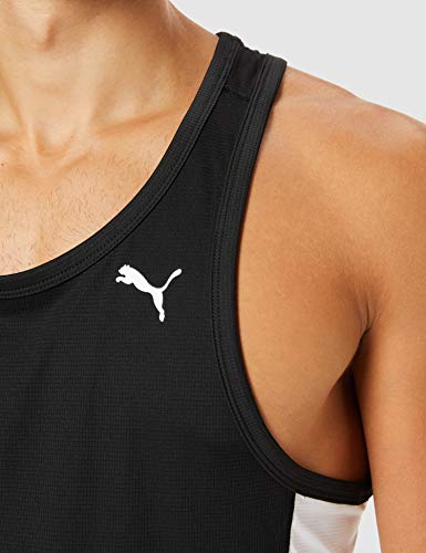 Puma Cross The Line Singlet Camiseta De Tirantes, Hombre, Black White, L