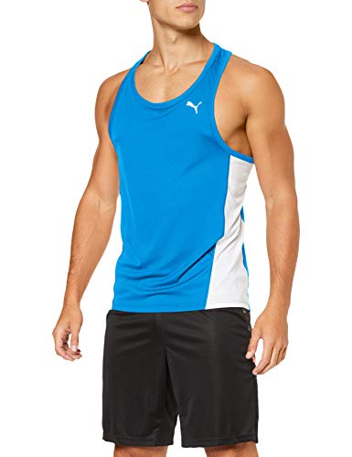 Puma Cross The Line Singlet Camiseta De Tirantes, Hombre, Team Power Blue White, M