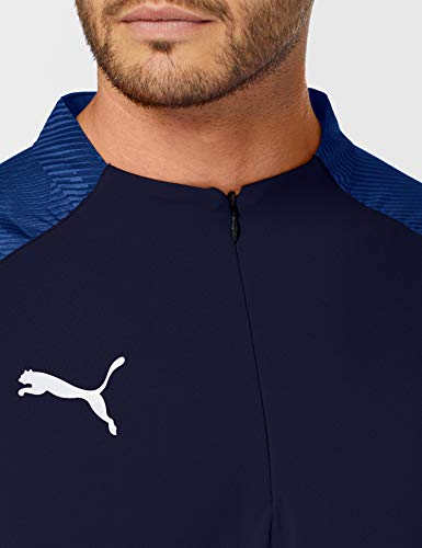 PUMA Cup Training 1/4 Zip Top Chaqueta De Entrenamiento, Hombre, Azul (Peacoat/Electric Blue Lemonade), M