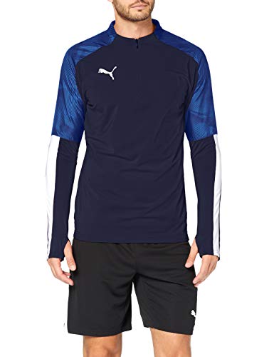 PUMA Cup Training 1/4 Zip Top Chaqueta De Entrenamiento, Hombre, Azul (Peacoat/Electric Blue Lemonade), M