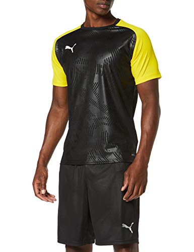 PUMA Cup Training Jersey Core Maillot, Hombre, Black/Cyber Yellow, M