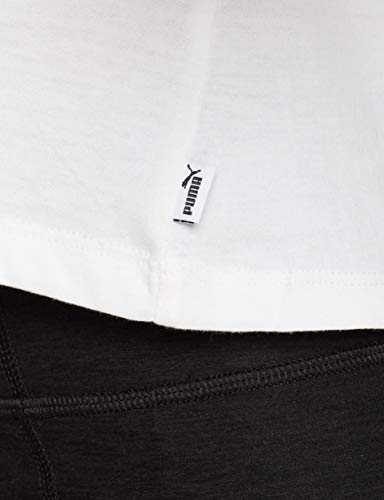 PUMA ESS+ Cropped Logo tee T-Shirt, Mujer, Puma White, L