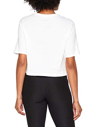 PUMA ESS+ Cropped Logo tee T-Shirt, Mujer, Puma White, L