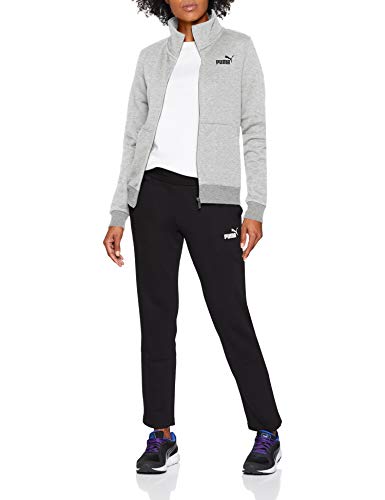 PUMA ESS Track FL Sudadera, Mujer, Gris (Light Gray Heather), M