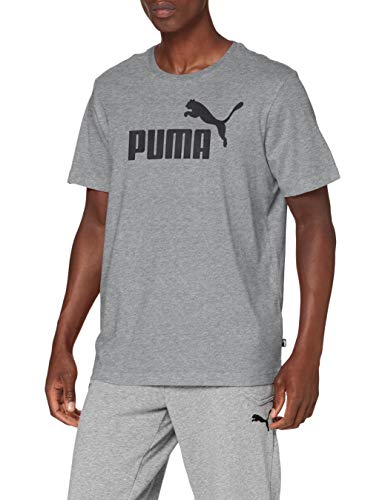 PUMA Essentials SS M tee Camiseta de Manga Corta, Hombre, Gris (Medium Gray Heather)