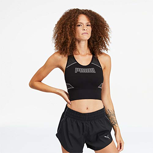 PUMA Evostripe Evoknit Crop Top Camiseta, Mujer, Black, M