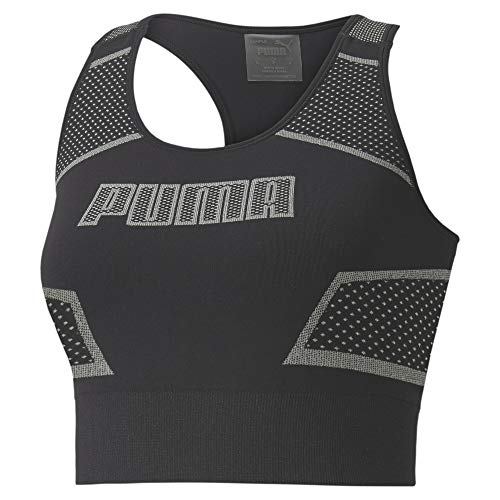 PUMA Evostripe Evoknit Crop Top Camiseta, Mujer, Black, M