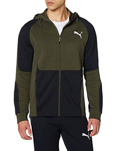 PUMA EVOSTRIPE FZ Hoodie Sudadera, Hombre, Verde, XL