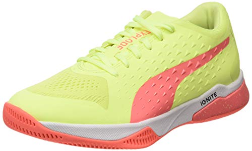 PUMA Explode 1, Zapatillas de Gimnasio Unisex Adulto, Fizzy Amarillo Nrgy Peach Blanco Glacier Gris Asfalto, 44 EU