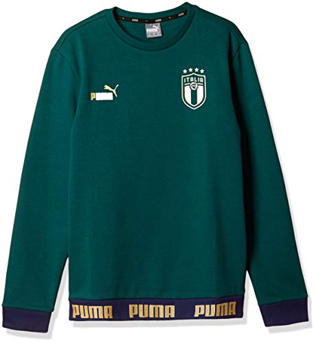 PUMA FIGC Ftbl Culture Crew Sweater Sudadera, Hombre, Ponderosa Pine Team Gold, M