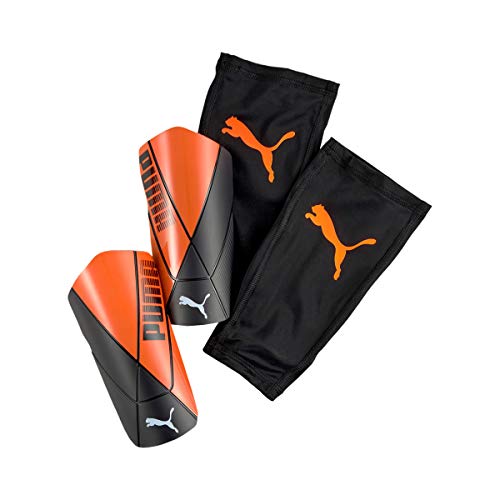 PUMA ftblNXT Pro Flex Sleeve Espinillera Futbol, Unisex-Adult, Shocking Orange Black White, XS