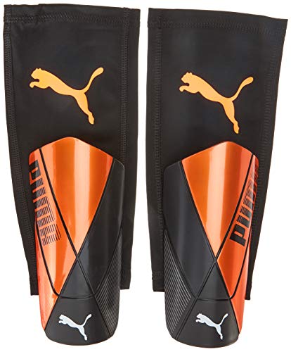 PUMA ftblNXT Pro Flex Sleeve Espinillera Futbol, Unisex-Adult, Shocking Orange Black White, XS