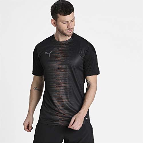 PUMA Ftblnxt Pro tee Camiseta, Hombre, Black/Shocking Orange, M PUMA Ftblnxt Pro tee Camiseta, Hombre, Black/Shocking Orange, M