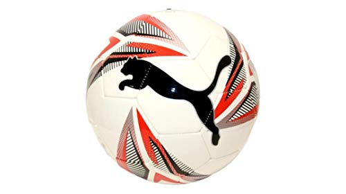 PUMA ftblPLAY Big Cat Ball Balón de Fútbol, Unisex-Adult, White Black Red Silver, 5 PUMA ftblPLAY Big Cat Ball Balón de Fútbol, Unisex-Adult, White Black Red Silver, 5