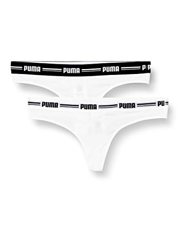 PUMA Iconic Women's String-Thong (2 Pack) Tanga Bragas, Blanco/Blanco, XS (Pack de 2) para Mujer PUMA Iconic Women's String-Thong (2 Pack) Tanga Bragas, Blanco/Blanco, XS (Pack de 2) para Mujer
