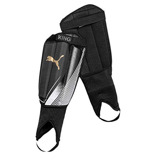 PUMA King 3S Espinillera Futbol, Adultos Unisex, Black-Gold White, L PUMA King 3S Espinillera Futbol, Adultos Unisex, Black-Gold White, L
