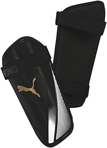PUMA King ES 2 Espinillera Futbol, Adultos Unisex, Black-Gold White, M PUMA King ES 2 Espinillera Futbol, Adultos Unisex, Black-Gold White, M