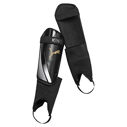 PUMA King ES Espinillera Futbol, Adultos Unisex, Black-Gold White, M PUMA King ES Espinillera Futbol, Adultos Unisex, Black-Gold White, M