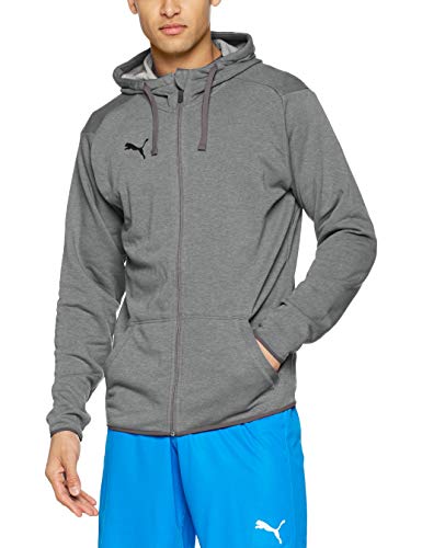 PUMA Liga Casual Sudadera, Hombre, Medium Gray Heather / Black, L